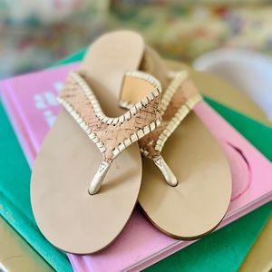Jack Rogers Megan Sandal with Cork & Gold Stitching